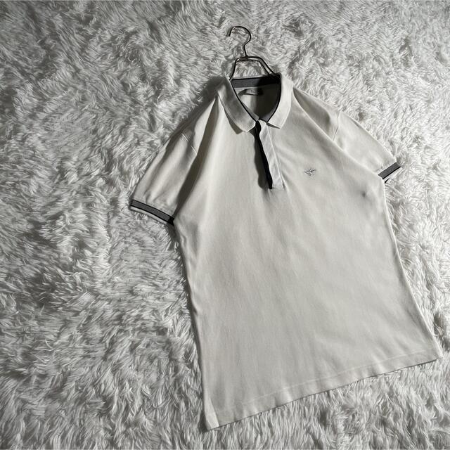 美品 Dior Homme bee ポロシャツ 半袖 蜂 ハチ 白 刺繍 48
