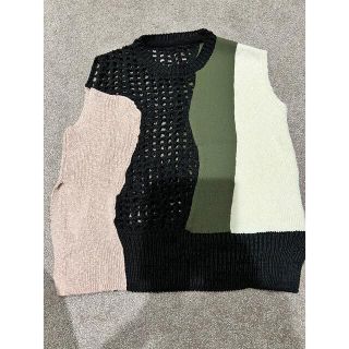 値下AKIRANAKAJana wave panel knit POニットベスト