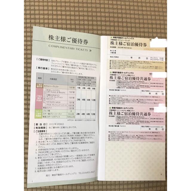 東急不動産株主優待券　最新 チケットの優待券/割引券(その他)の商品写真