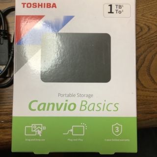 トウシバ(東芝)の外付けHDD 1TB 東芝製　USB 新品未開封(PC周辺機器)