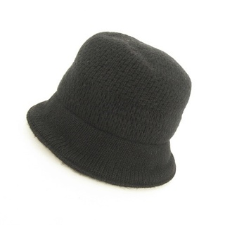 ダナキャランニューヨーク(DKNY)のDKNY ベルハット ニット×ニット 帽子 ウール ブラック 黒 日本製(ハット)