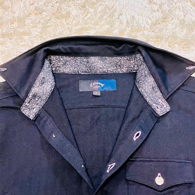 Callaway(キャロウェイ)のキャロウェイ　ポロシャツ　半袖　日本製　ボタンダウン　黒　 L メンズのトップス(ポロシャツ)の商品写真