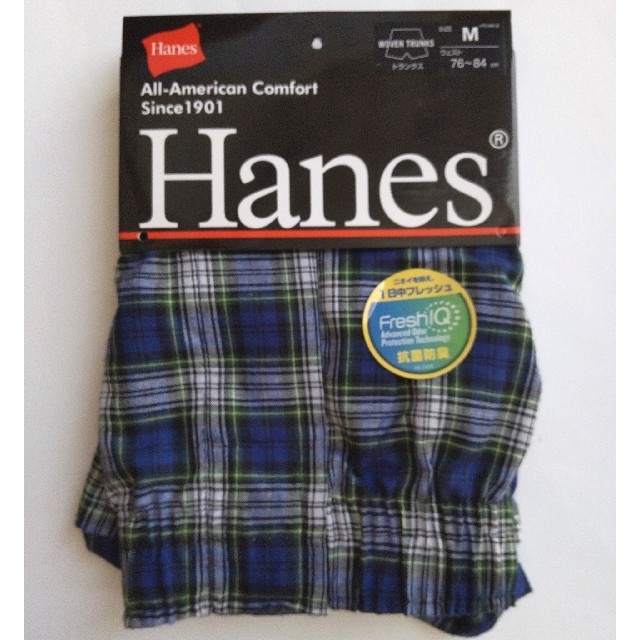 Hanes(ヘインズ)のHanes トランクス チェック柄 M 抗菌防臭 メンズのアンダーウェア(トランクス)の商品写真