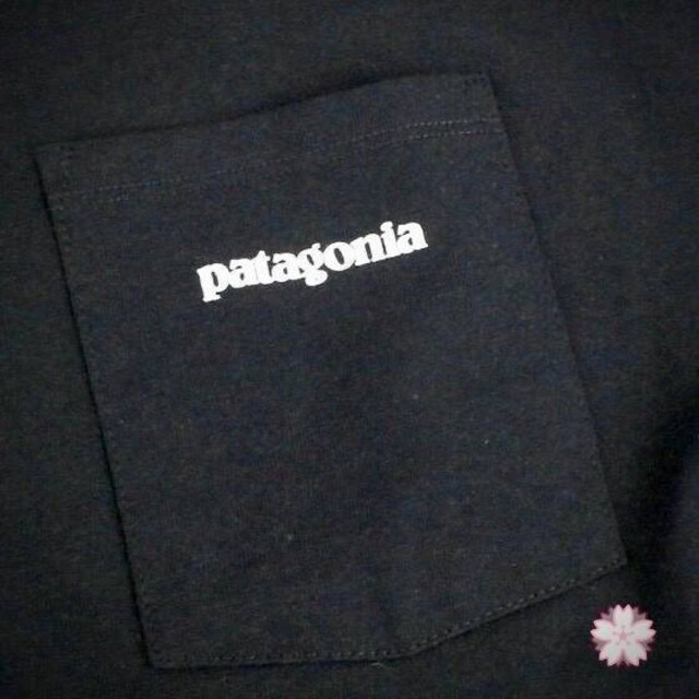 patagonia(パタゴニア)の国内正規品 パタゴニア P-6 ロゴ ポケット Tシャツ XSサイズ  ブラック メンズのトップス(Tシャツ/カットソー(半袖/袖なし))の商品写真