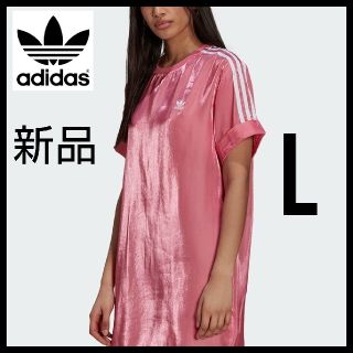 adidas originalsワンピース スリーラインがピンク サイズL