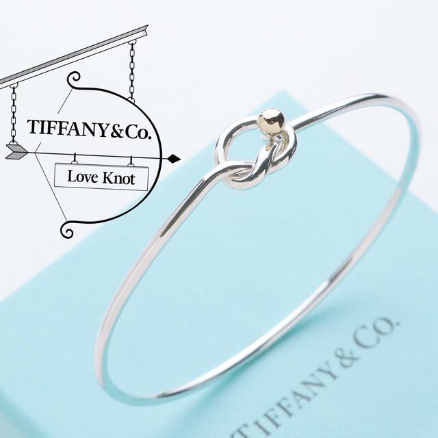 Tiffany & Co.(ティファニー)のぴー様専用⭐︎ 極美品 TIFFANY ラブノット 750 925 バングル レディースのアクセサリー(ブレスレット/バングル)の商品写真