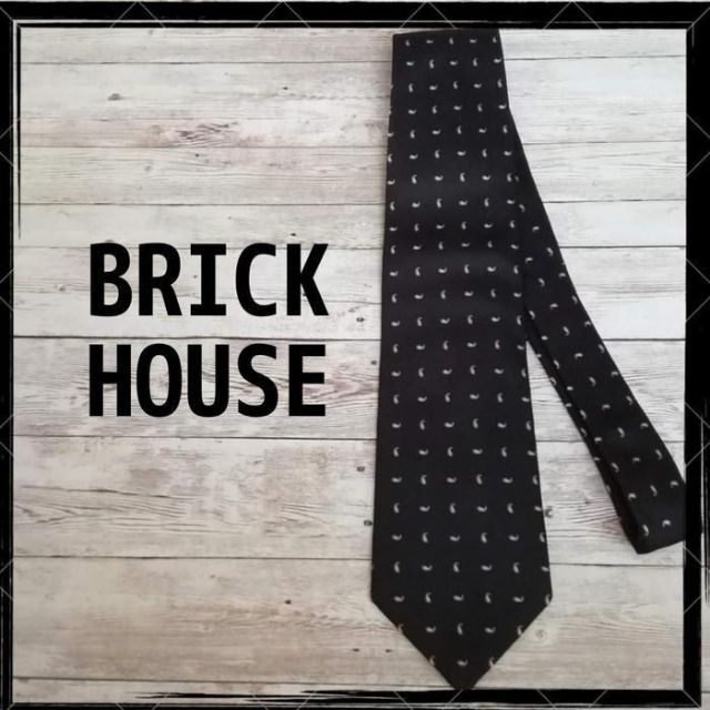 BRICK HOUSE by Tokyo Shirts(ブリックハウスバイトウキョウシャツ)のBRICK HOUSE ネクタイ シルク100% ブラック ペイズリー柄 スーツ メンズのファッション小物(ネクタイ)の商品写真