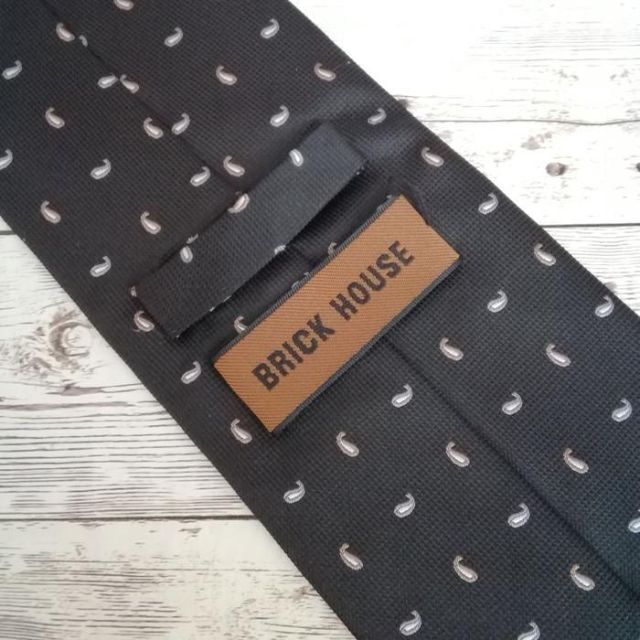 BRICK HOUSE by Tokyo Shirts(ブリックハウスバイトウキョウシャツ)のBRICK HOUSE ネクタイ シルク100% ブラック ペイズリー柄 スーツ メンズのファッション小物(ネクタイ)の商品写真