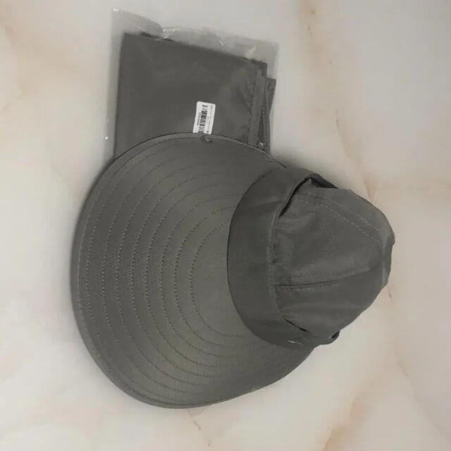 サンバイザー 帽子 UVカット フェイスカバー 紫外線 熱中症対策 グレー レディースの帽子(その他)の商品写真