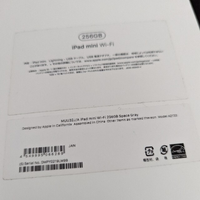 iPad mini 5 WI-FI 256GB スペースグレイ 2019年モデル