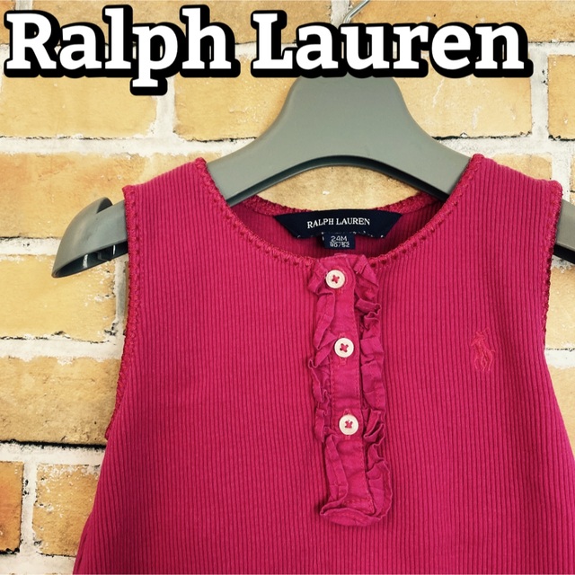 Ralph Lauren(ラルフローレン)のラルフローレン ワンピース　90サイズ　ワインレッド キッズ/ベビー/マタニティのキッズ服女の子用(90cm~)(ワンピース)の商品写真