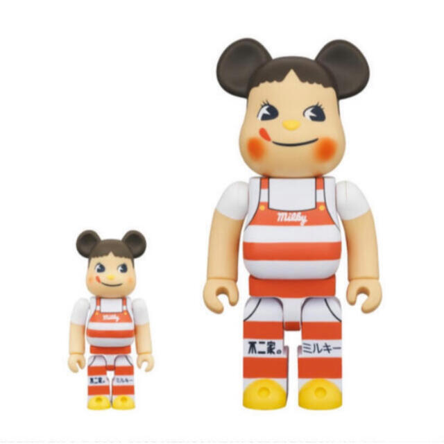 BE＠RBRICK ペコちゃん ミルキー三角帽子デザイン 100％ ＆ 400％カウズ