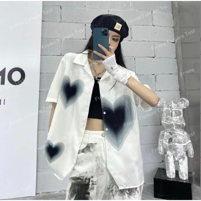 韓国ファッション☆レディースシャツ☆[ホワイト、2XL]の通販 by HAPPINESS'M ｜ラクマ