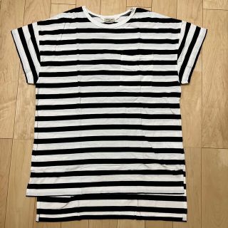 サマンサモスモス(SM2)の最終値下げ！サマンサモスモス 胸ポケット付きボーダーTシャツ(黒×白)(Tシャツ(半袖/袖なし))