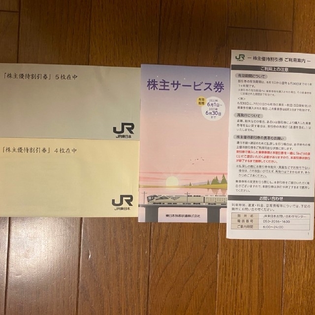 JR東日本株主優待割引券（4割引）9枚と株主サービス券