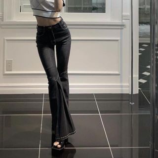 バブルス(Bubbles)のメルトザレディ　tight low waist pants gray Mサイズ(デニム/ジーンズ)