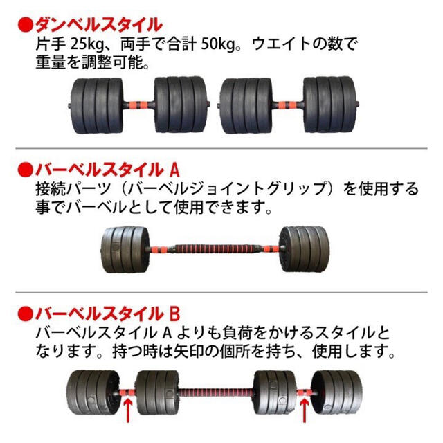 1100円超お得 可変式ダンベル24kgx2個とトレーニングベンチのセット