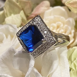 ブルーサファイア風青色石リング　11号　ジュエリー　指輪　アクセサリー(リング(指輪))