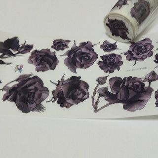 SOLD OUT【No.48】再入荷！ 新七天 黒薔薇 1ループ 装飾マステ(テープ/マスキングテープ)