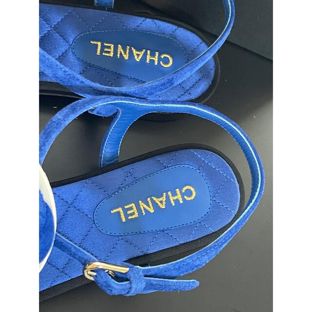 新品CHANEL 日本未入荷ロイヤルブルーサンダル