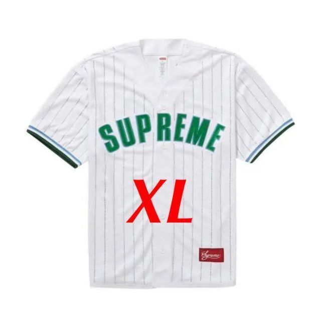 Supreme(シュプリーム)のRhinestone Stripe Baseball Jersey XLサイズ メンズのトップス(シャツ)の商品写真
