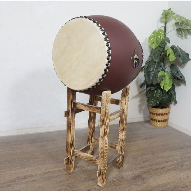 新品・未使用】 牛革 和太鼓 1.2尺・バチ付き・台付き 祭り の通販 by