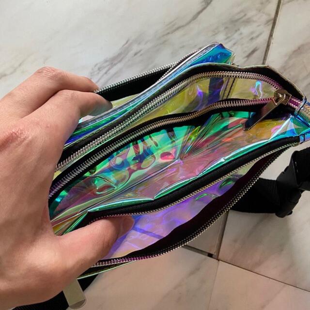 90s 00s 黄金虫色 玉虫色 カラフル ウエストポーチ ボディーバッグ