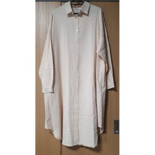 2way ロングシャツ ワンピース　ベージュ(ロングワンピース/マキシワンピース)