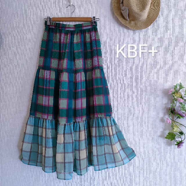 KBF+ - 即納 ケービーエフプラス KBF+ チェック柄 ティアードスカート
