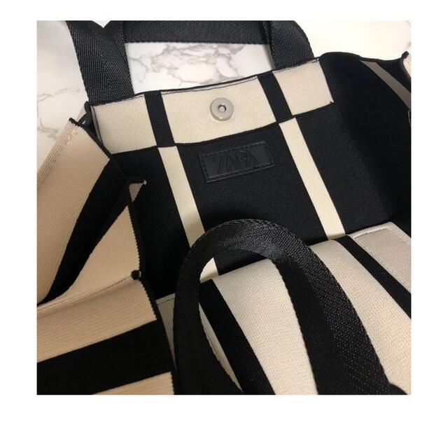 ZARA 新品 タグ付き 2way ファブリック トートバッグ