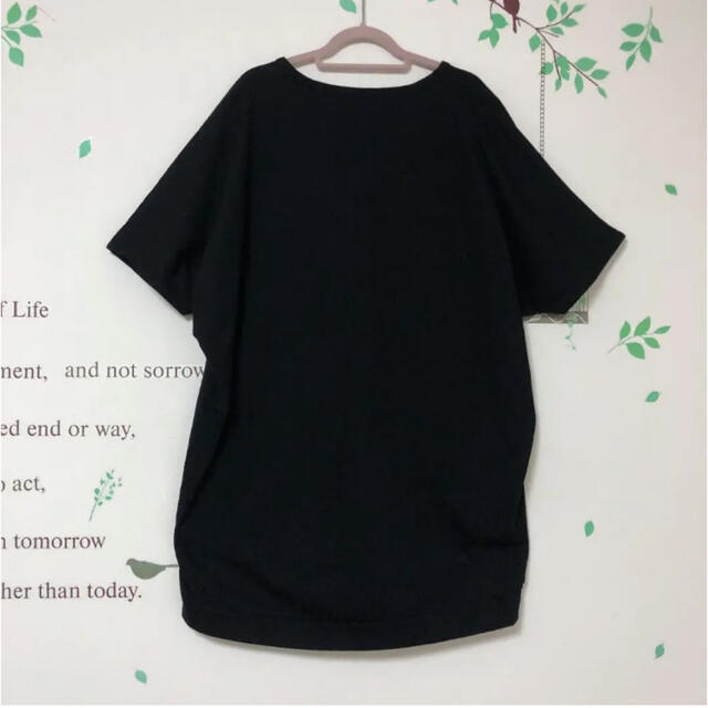 rough(ラフ)の♪767 ラフ 黒 花の刺繍 ビッグシルエット レディースのトップス(Tシャツ(半袖/袖なし))の商品写真