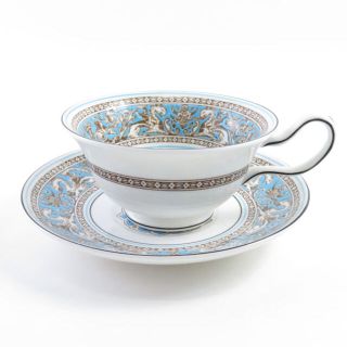 ウェッジウッド(WEDGWOOD)のウェッジウッドフロレンティーンターコイズカップ＆ソーサーピオニーSY3463B1(食器)