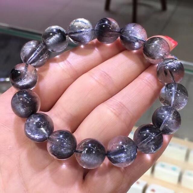 【高級】プラチナタイチンルチルクォーツ ブレスレット 13.8mm