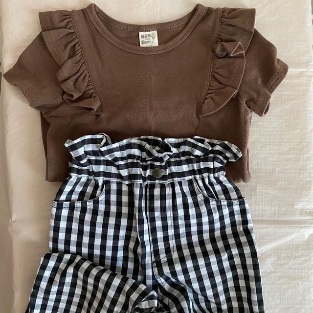 キッズgirl 肩フリル　トップス キッズ/ベビー/マタニティのキッズ服女の子用(90cm~)(Tシャツ/カットソー)の商品写真