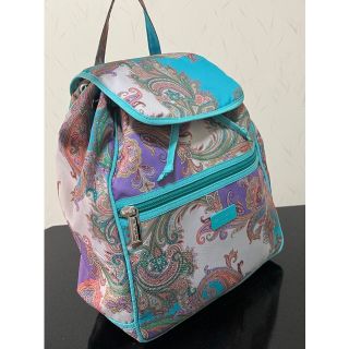 エトロ(ETRO)の 【美品/ETRO】人気！正規品可愛い♪ナイロンリュックブルー×パープル★軽量(リュック/バックパック)