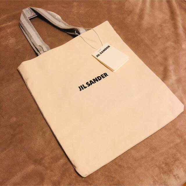 茄子紺 JIL SANDER ジルサンダー ロゴ キャンバス トートバッグ