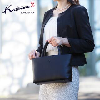 キタムラ(Kitamura)の【未使用】キタムラ 日本製 牛革 フォーマル ハンドバッグ 完売品 ブラック(ハンドバッグ)