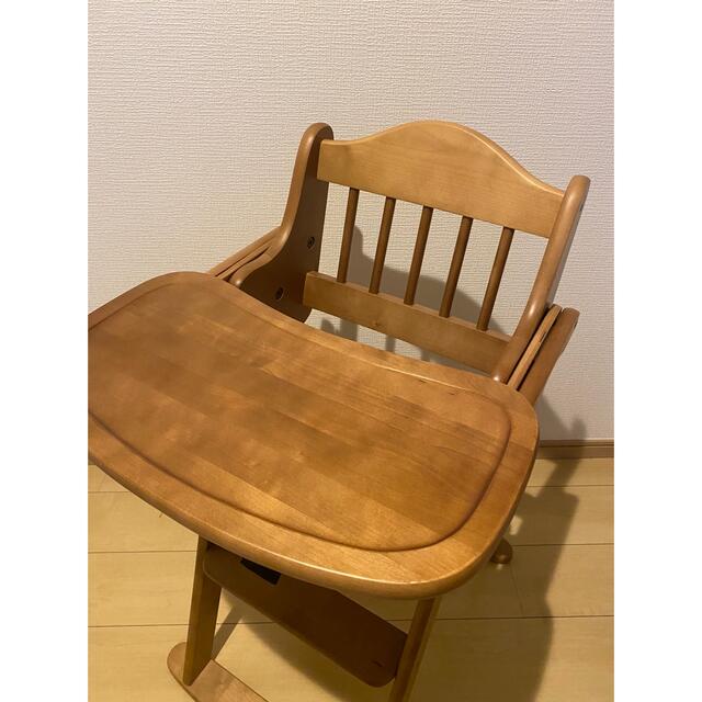 澤田木工所 折りたたみ式 テーブル付 木製ハイチェア  キッズ/ベビー/マタニティの寝具/家具(その他)の商品写真