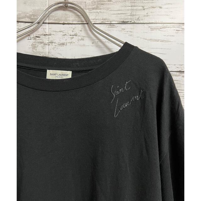 サンローラン ロゴ刺繍Tシャツ ブラック SAINT LAURENT - サンローラン 刺繍ロゴTシャツの通販 by M