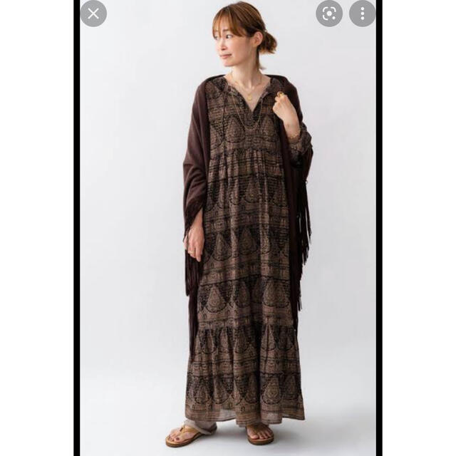 美品 SARA MALLIKA PRINT DRESS ブラウン | www.jarussi.com.br