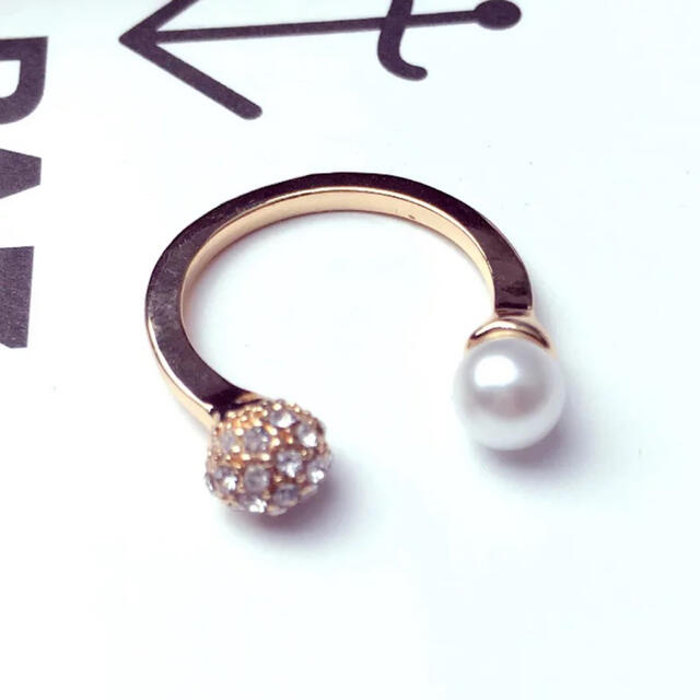 ZARA(ザラ)のゴールド パールリング 3点セット レディースのアクセサリー(リング(指輪))の商品写真