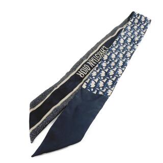 Dior - ディオール ミッツァ ロゴ オブリーク シルク ネイビーブルー スカーフ 15DOB106I600_C541