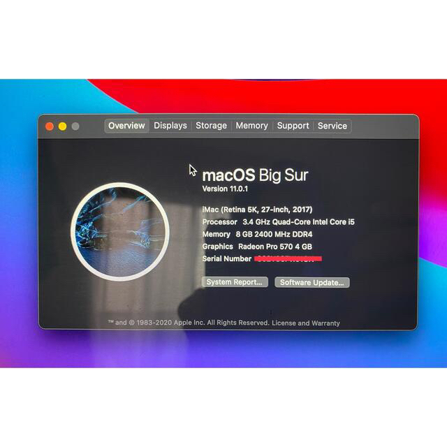 Mac (Apple)(マック)のiMac 27インチ Retina 5Kディスプレイ[2017] ※本体のみ スマホ/家電/カメラのPC/タブレット(デスクトップ型PC)の商品写真