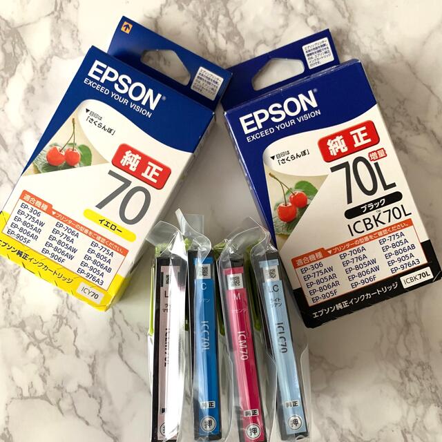 EPSON(エプソン)のエプソン 純正　EPSON インクカートリッジ  IC6CL70/70L  6色 スマホ/家電/カメラのPC/タブレット(PC周辺機器)の商品写真