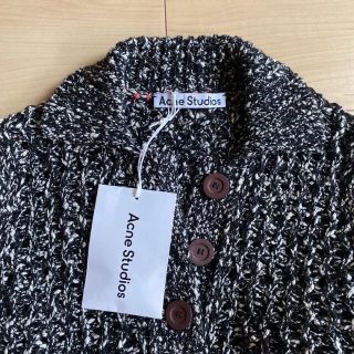 acne studios 半袖 ニットポロ ブラック メランジ