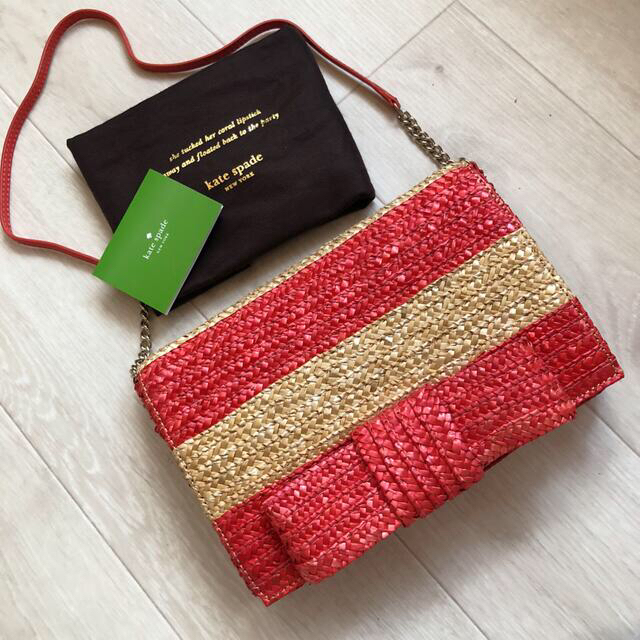 Kate spade♡ストロー リボン ショルダーバッグ ケイトスペード | フリマアプリ ラクマ