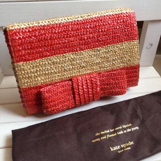 Kate spade♡ストロー リボン ショルダーバッグ ケイトスペード