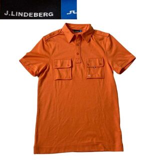J.LINDEBERG - 美品　JLINDBARG ジェイ　リンドバーグ　ポロシャツ　オレンジ