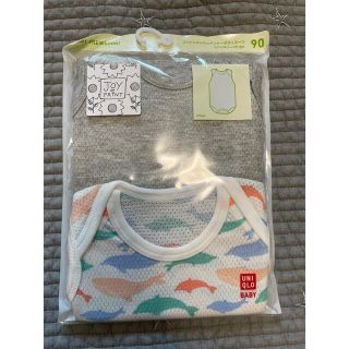 ユニクロ(UNIQLO)のコットンメッシュインナーボディスーツ　90(肌着/下着)