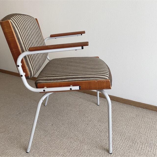 【ヴィンテージ家具】デンマークチェア　ストライプ インテリア/住まい/日用品の椅子/チェア(ダイニングチェア)の商品写真